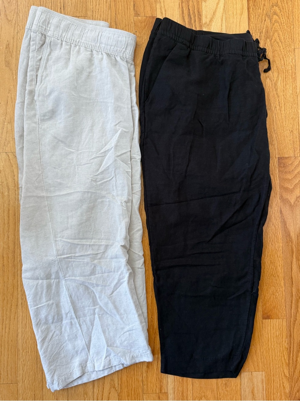 BUNDLE: H&M Maternity Wide-Leg Capris in Black and Tan
